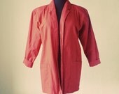 PRICE REDUCED - Red buttonless jacket, 1980s, Ms. Paquette, womens, small