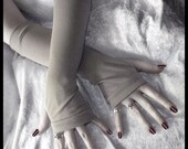 Tipping Toadstools Arm Warmers - Shiitake Brown Cotton - Yoga Gothic Tribal Bellydance Nude Sleeves Running Cycling Sand Earth Light Goth