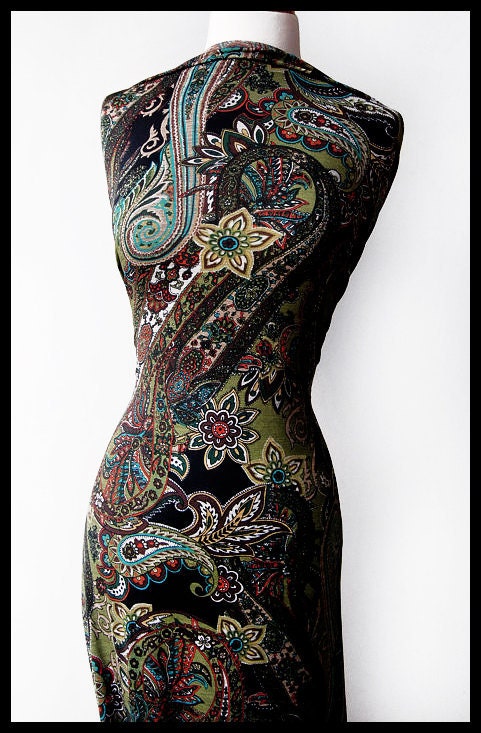 Caravan Arm Warmers - Black Moss Green Brown Cream Teal Jade Orange Floral Paisley Mandela - Yoga Gothic Dark Tribal Goth Vampire Gaia