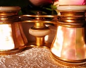 French opera glasses mother of pearl and brass