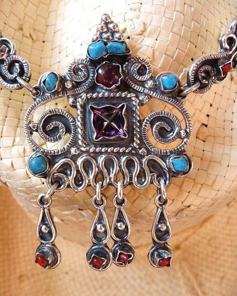 Vintage Mexican Matl style necklace