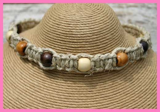 Surfer Phatty Thick Hemp Necklace With Wood Beads