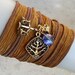 Hand Dyed Silk Ribbon Wrap Bracelet Fall Gold Tree of Life, Your Zodiac, Gem, Yoga Jewelry