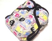 One Size Inverted Ooga Booga PUL Printed Pocket Diaper with Organic Bamboo Velour Inner