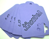 Thanks Tags in Purple - set of 15 - HANDMADE by the KIDS