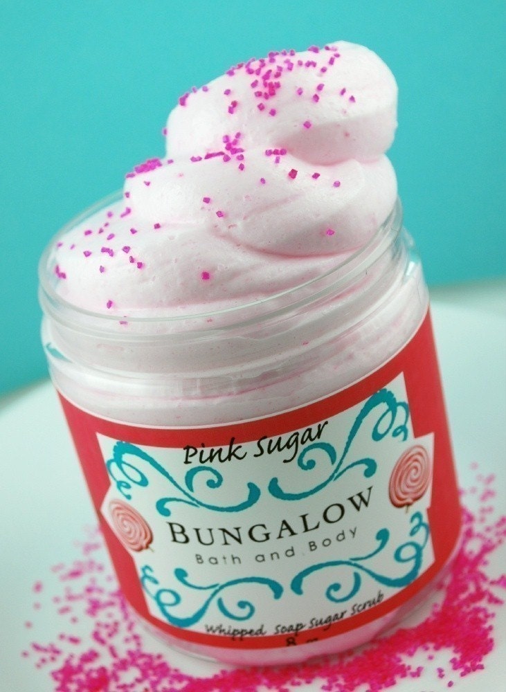 Pink Sugar (type) Whipped Sugar Scrub Soap - 8oz Jar - Paraben Free