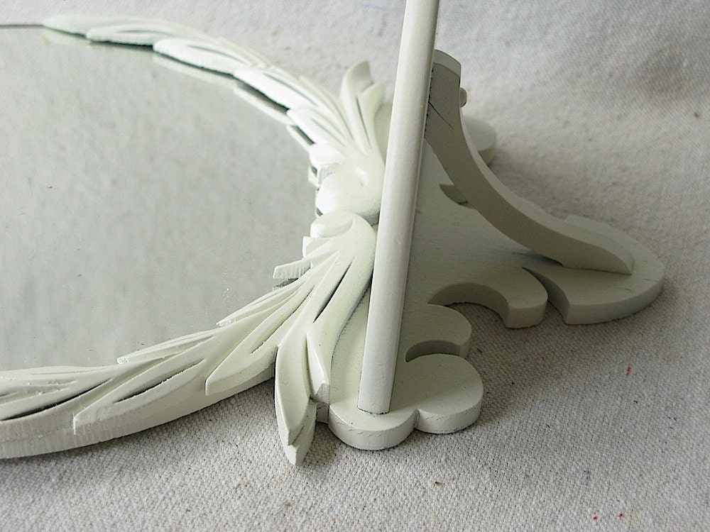 Vintage Mirror Wood Shelf Carved