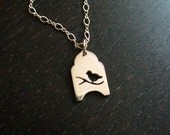 Silver Bird On A Branch Necklace