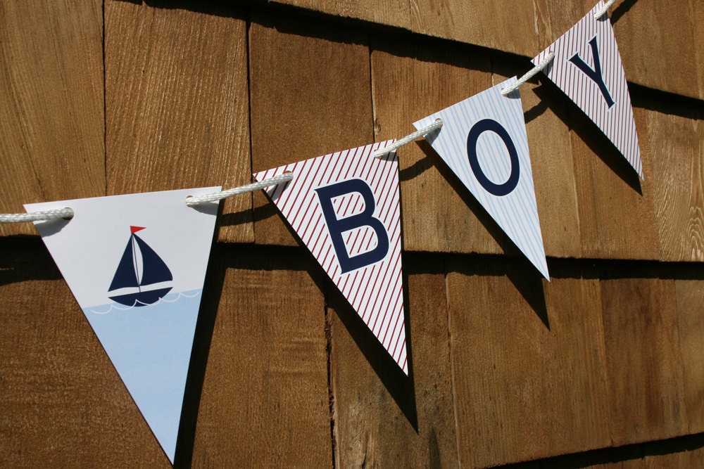 Printable Nautical Sailboat Baby Shower Banner