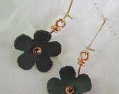 copper black sakura earrings