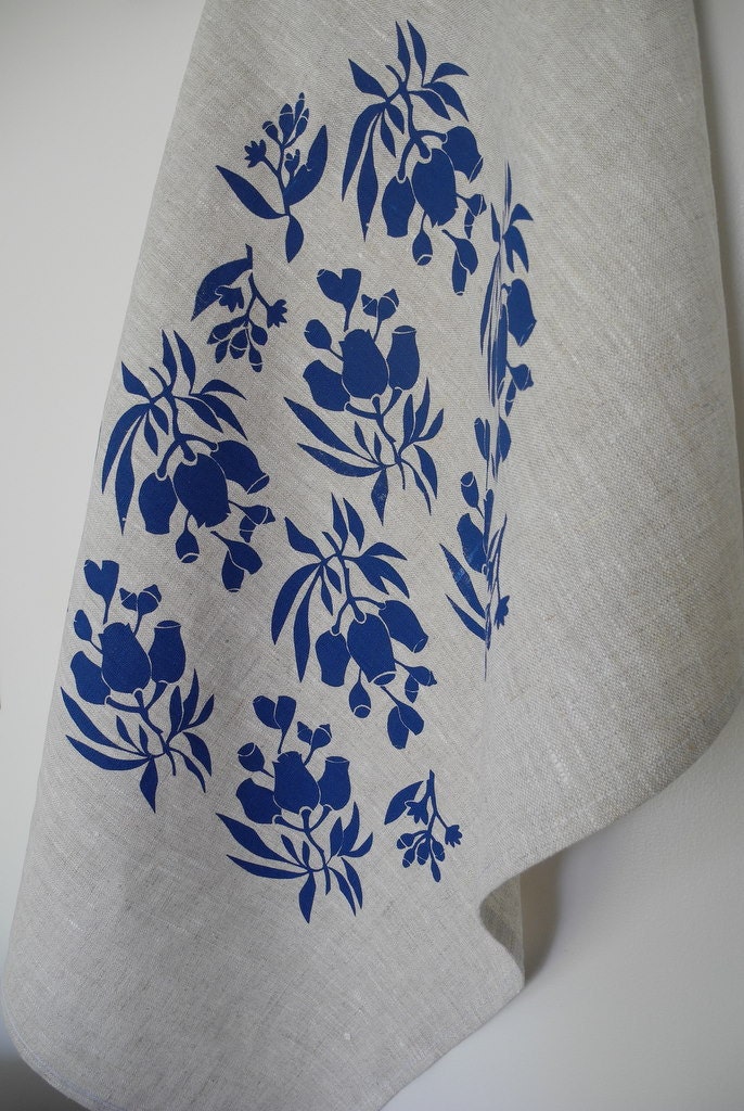 Screen Printed Linen Tea Towel