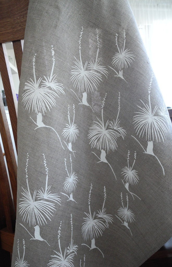 Screen Printed Linen Tea Towel