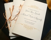 Classic Black and Gold Flourish Wedding Program Sample
