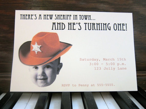 Personalized Printable Cowboy Birthday Invitation Digital File