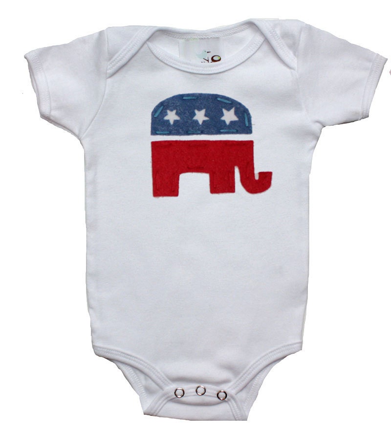 Democrat Republican Tshirt Onesie Eco American Flag Baby Gift