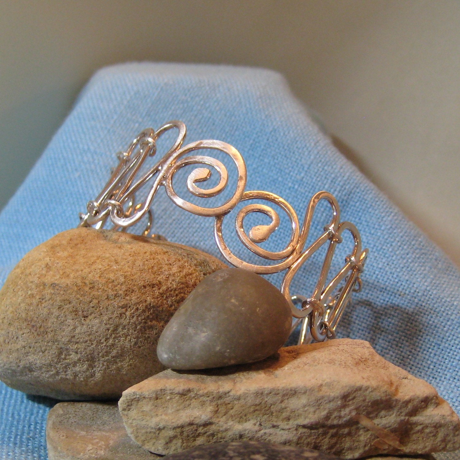 Silver Cuff Bracelet Swirl Bangle Dramatic Elegant White Matte Satin Finish Roman Holiday New Years Eve JJDLJewelryArt