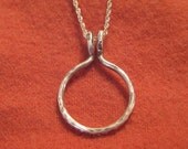 Ring Holder Necklace Silver Wedding Ring Holder Pendant Small Round Circle Charm JJDLJewelryArt