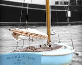 Sailboat Personalized Photograph- Unique Nautical Gift for Weddings, Anniversaries, Housewarnings
