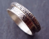 Sterling silver stacking ring set Rustic Woodland