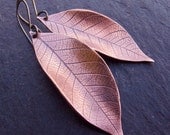 Copper Earrings, Copper Leaf Earrings