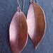 Copper Earrings, Copper Leaf Earrings