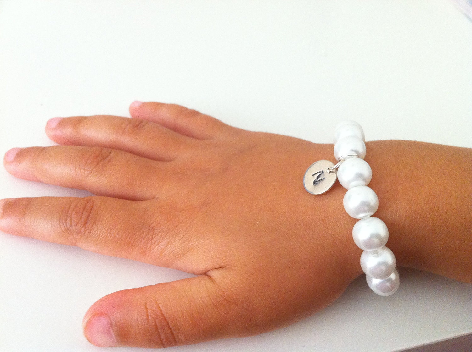 2 Flower girl gift initial bracelets, weddings, flower girl jewelry