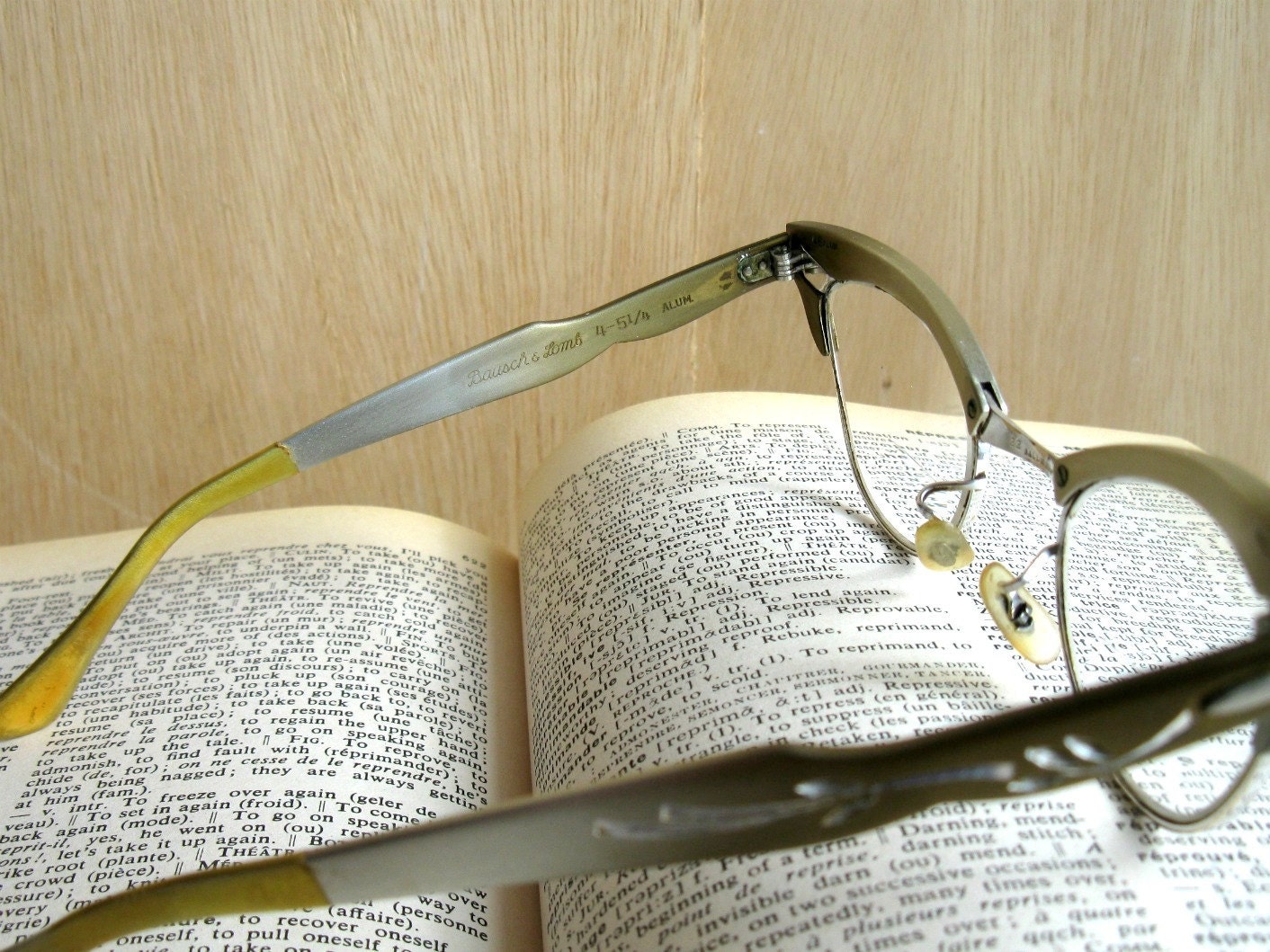 Vintage cat eye glasses 1950s Bausch and Lomb aluminum
