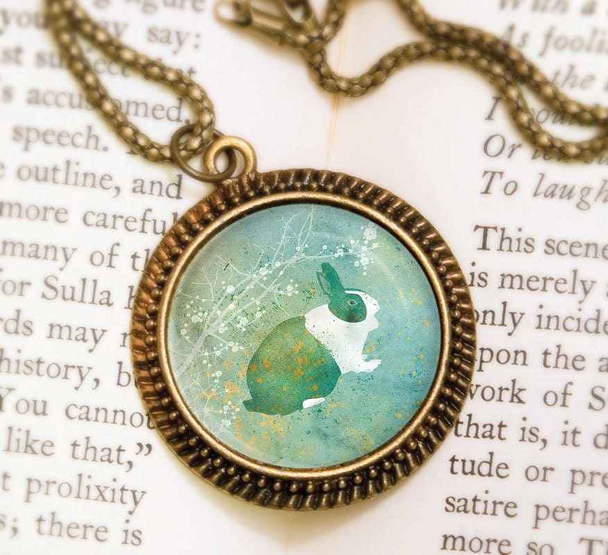 Bunny Rabbit Necklace - Bronze Pendant - Belmont - Wearable Art Necklace with Bronze Chain