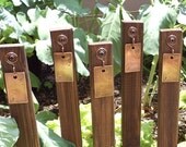 Copper Garden Markers  - Busy Bee - Set of Five - CUSTOM Hand Stamped