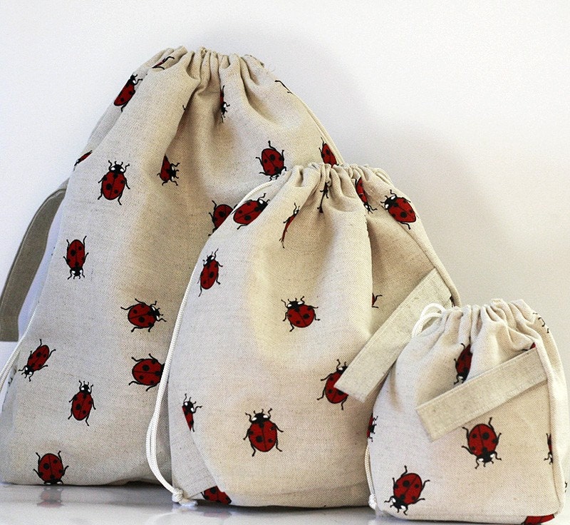 Set of 3 Knitter Project Bags. XL, Large and Mini.... Special KnitterBag design.