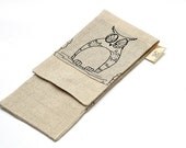 MINI Needle Case. size: 4" x 9,2". Needles, Crochets and Hooks Case. Knitting needles Organizer Holder.