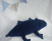 Medium Blue Upcycled Cabled Wool Gator