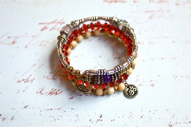 Om and Peace Bangle