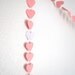 Pink Paper Hearts Garland - 10 feet long, reusable and eco friendly