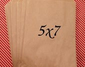 100 MEDIUM 5 x 7 inch Kraft brown PRINTABLE merchandise paper bags - for Packaging, Party Favors, Treats, Retail items