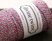 PAR AVION Airmail Red, White and Blue Twisted Bakers Twine String for crafting, gift wrapping, packaging, invitations - 240 yards
