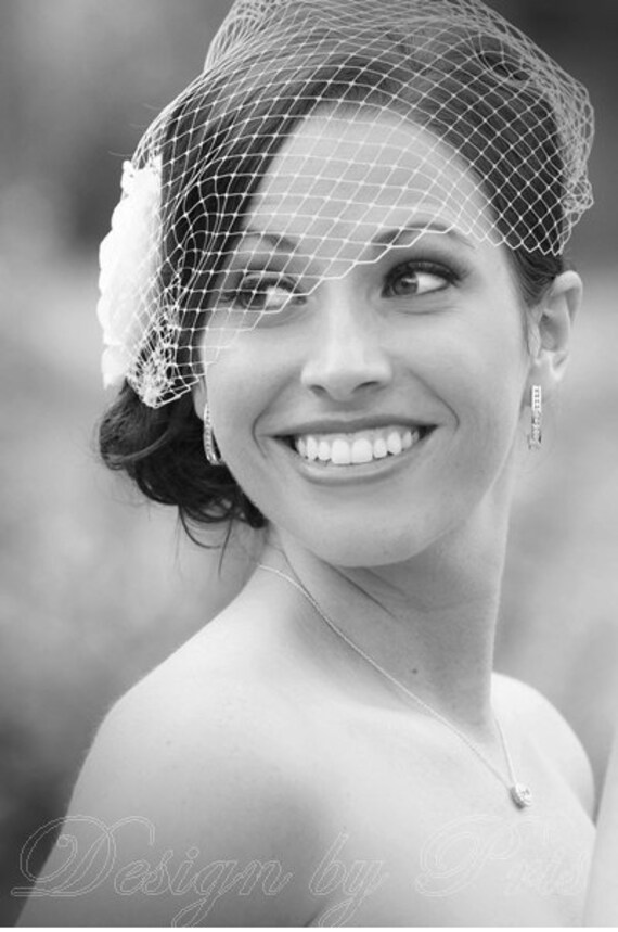 Birdcage Veil on New Item Bridal Petite Bandeau Style Birdcage Veil
