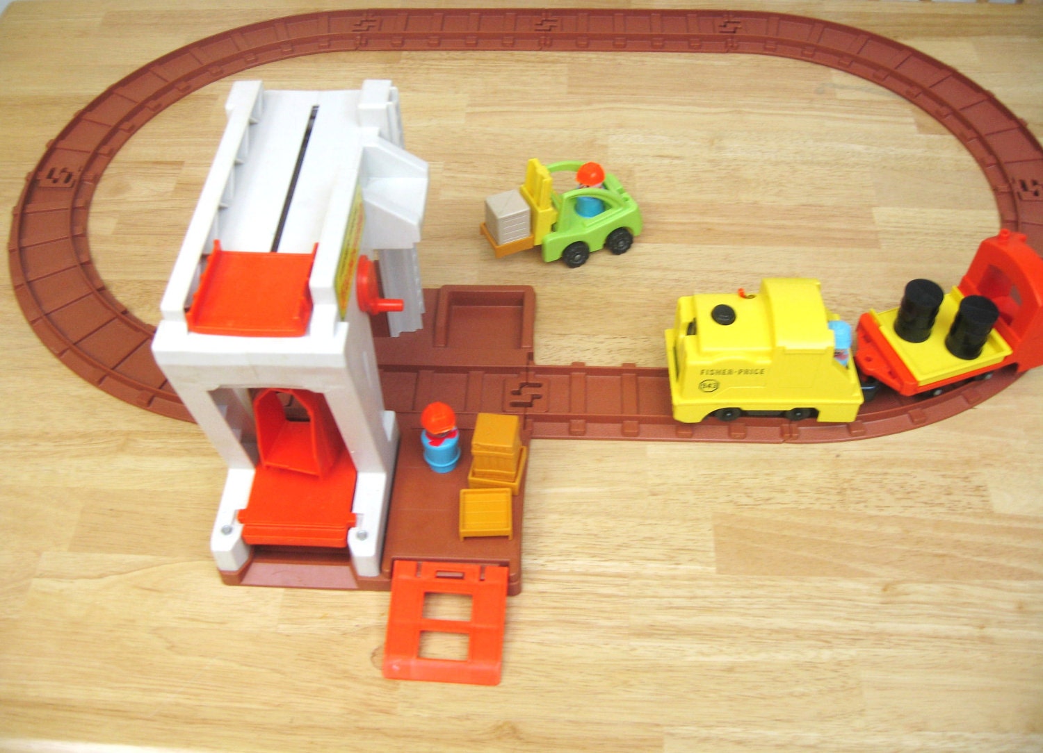 Fisher Price Vintage Lift and Load Railroad - toysofthepast