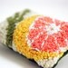 Pink Grapefruit and Lemongrass Miniature Sachet. Punch Needle Embroidery. Spring Home Decor. Pink, Orange, Green. For Her by HarpandThistle