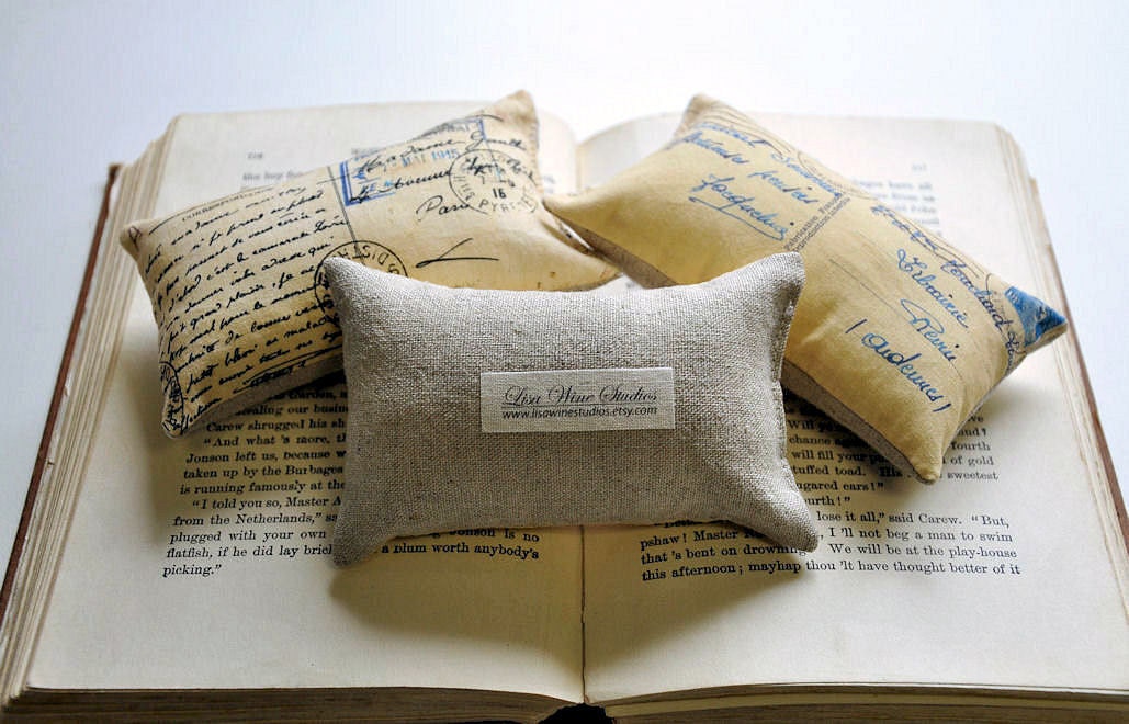 French Postcard mini pillows