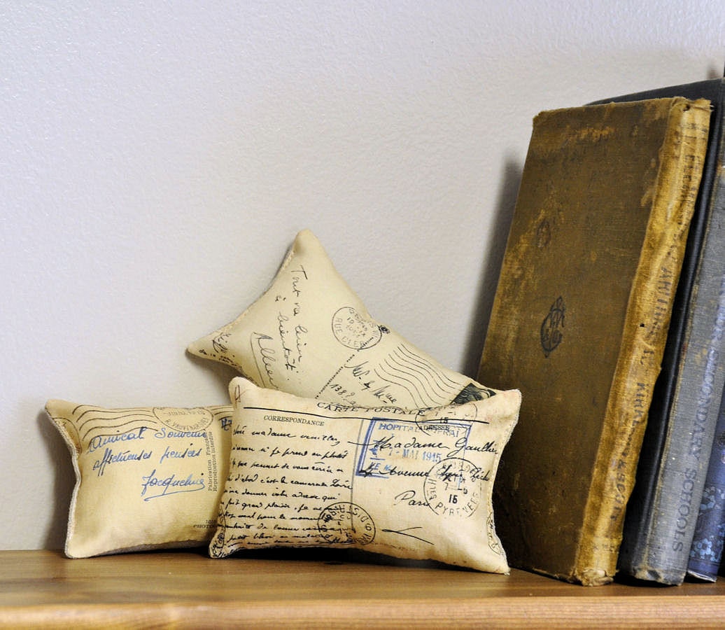 French Postcard mini pillows