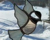 chick-a-dee, stained glass suncatcher