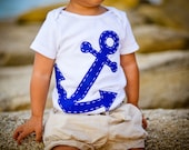 Baby Boy Clothes Navy Blue Anchor Onesie Natuical Baby Gift