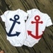 Baby Boy Clothes Navy Blue Anchor Onesie Natuical Baby Gift