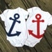Anchor Baby Clothes - Nautical Twin Baby Onesies