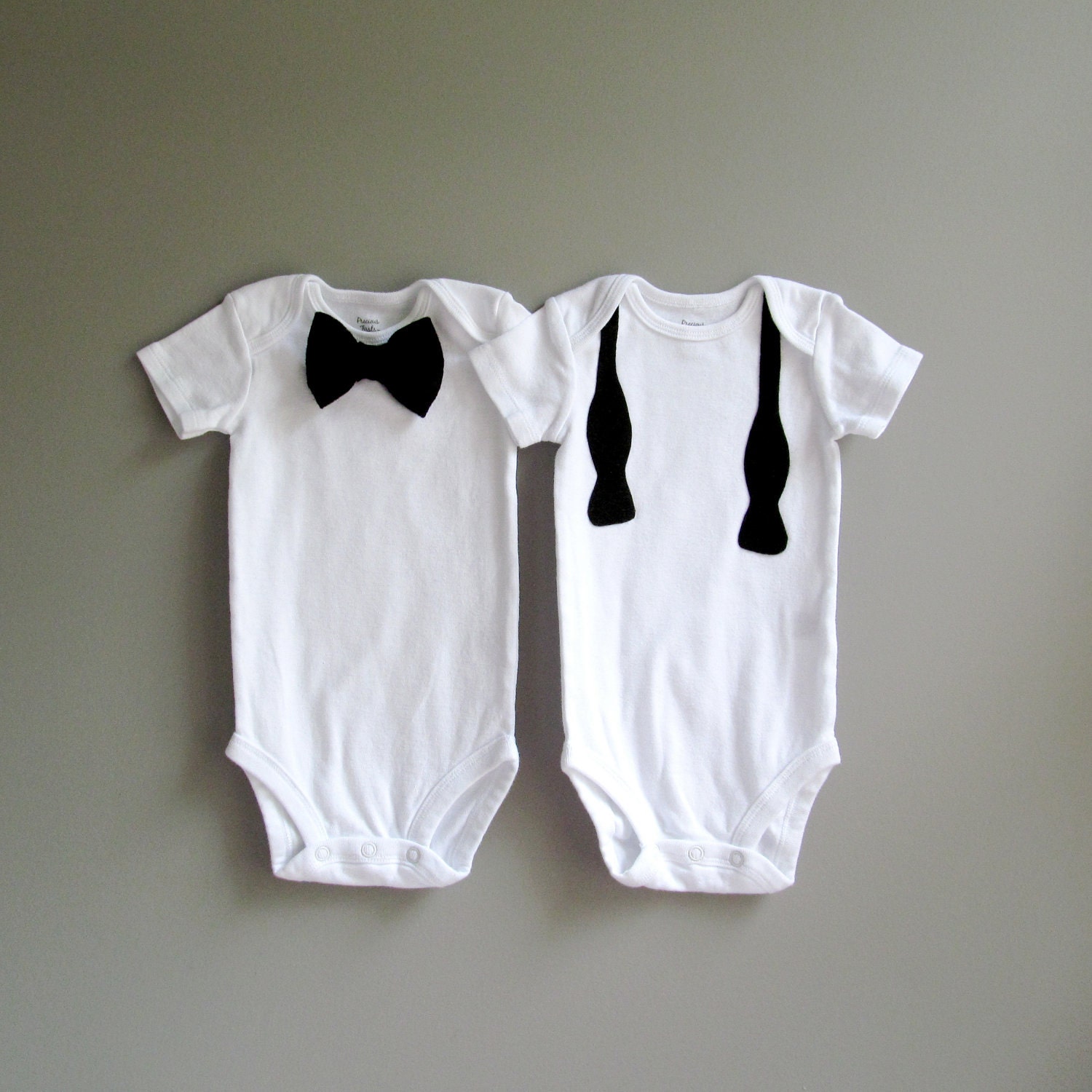 Baby Boy Bowtie Onesies - Twin Party Boys