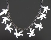 Little guys necklace in white