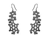 Adrenaline Black Silver Earrings