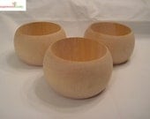 3 Small Unfinished Dome Wood Bangles