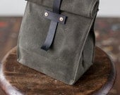 No. 215 Lunch Tote in Olive Waxed Canvas